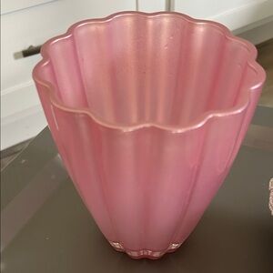 Chic Pink Fluted Glass Vase